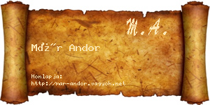 Már Andor névjegykártya