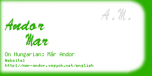 andor mar business card